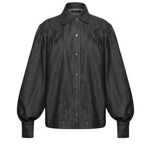 Magali Pascal Harriet Shirt 6 Cotton Denim Black New